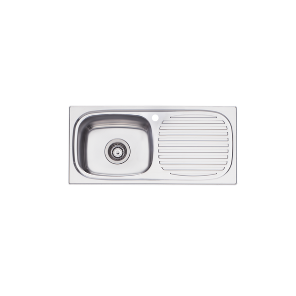 Oliveri Martini Single Bowl Sink With Right Drainboard Stainless Steel