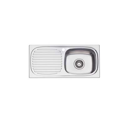Oliveri Martini Single Bowl Sink With Left Drainboard Stainless Steel