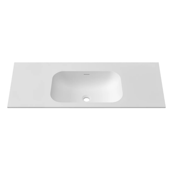 Otti Chloe 1200mm Square Solid Surface Top With Basin Silk Matte White