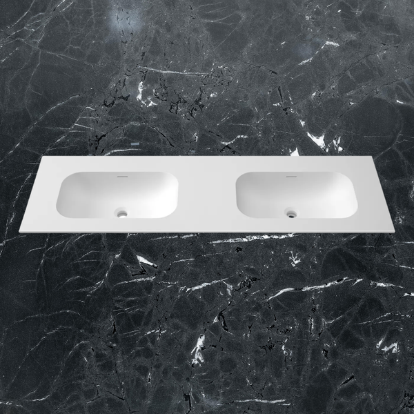 Otti Chloe 1500mm Square Solid Surface Top With Basin Silk Matte White
