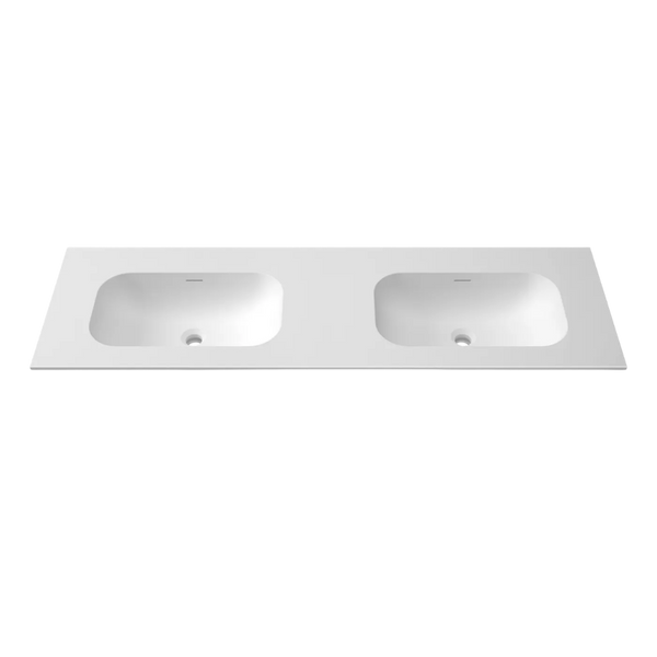 Otti Chloe 1500mm Square Solid Surface Top With Basin Silk Matte White