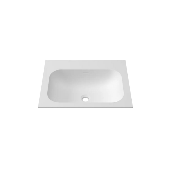 Otti Chloe 600mm Square Solid Surface Top With Basin Silk Matte White