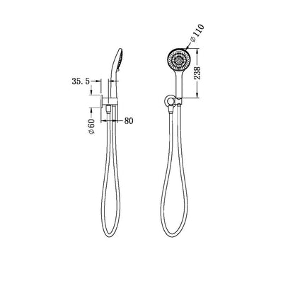 Mecca Hand Hold Shower With Opal Shower Brushed Gunmetal