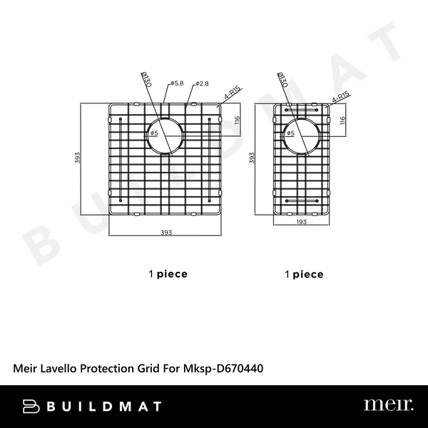 Meir Lavello Protection Grid For MKSP-D670440 (2Pcs) Shadow Gunmetal