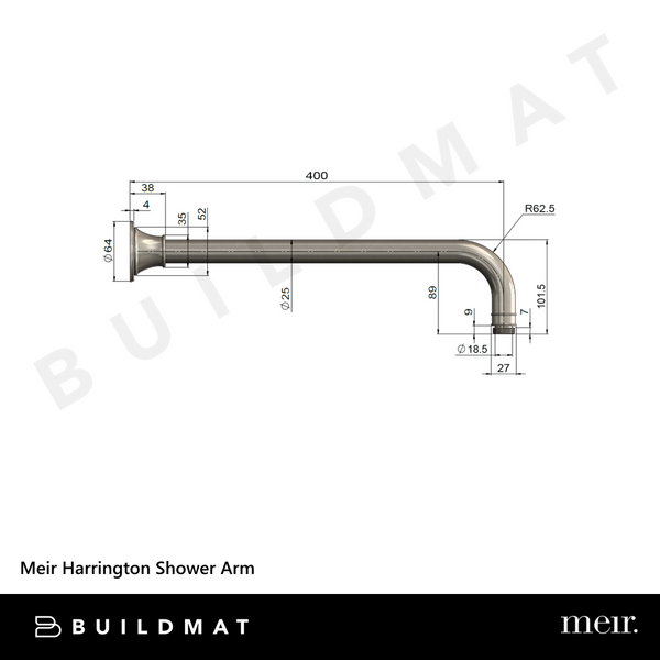 Meir Harrington Shower Arm Brushed Nickel
