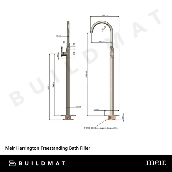 Meir Harrington Freestanding Bath Filler Brushed Nickel