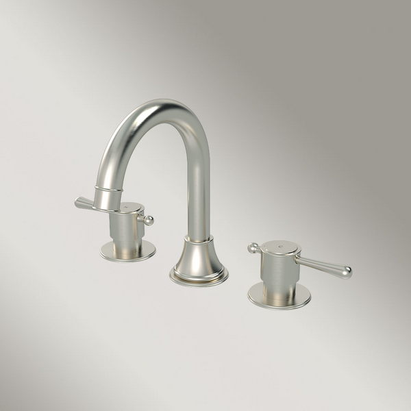Meir Harrington Three Hole Basin Set With Lever Handle Brushed Nickel