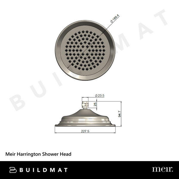 Meir Harrington Shower Head Brushed Nickel