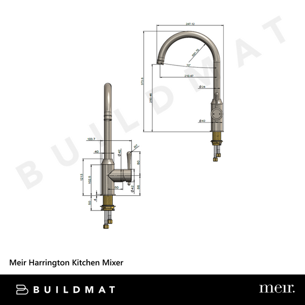 Meir Harrington Kitchen Mixer Brushed Nickel