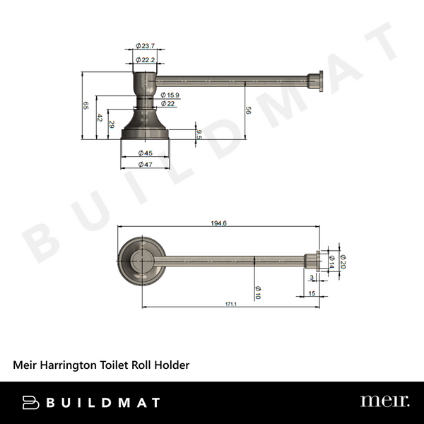 Meir Harrington Toilet Roll Holder Brushed Nickel