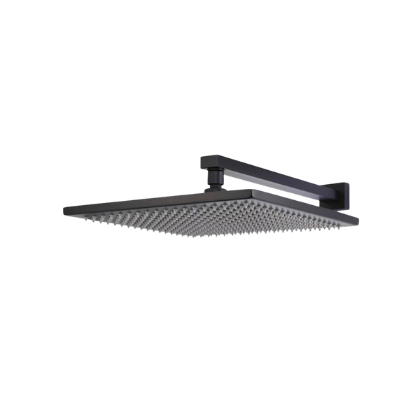 Meir Square Wall Shower 300mm Rose 400mm Arm Matte Black