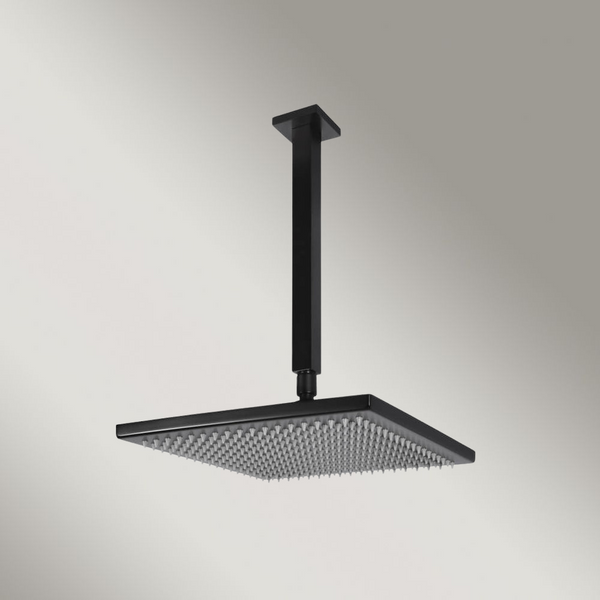 Meir Square Ceiling Shower 300mm Rose 200mm Dropper Matte Black