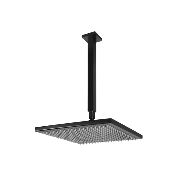 Meir Square Ceiling Shower 300mm Rose 200mm Dropper Matte Black