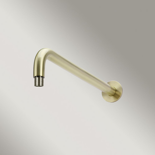 Meir Round Wall Shower Curved Arm 400mm Tiger Bronze