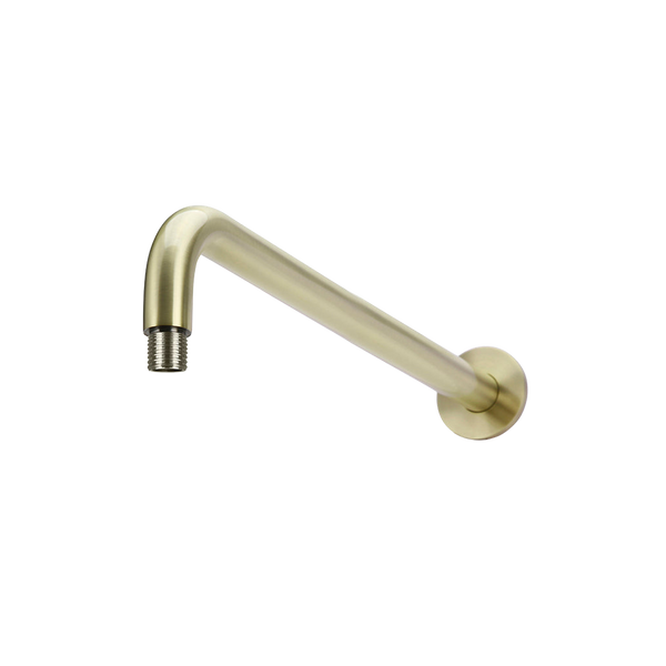 Meir Round Wall Shower Curved Arm 400mm Tiger Bronze