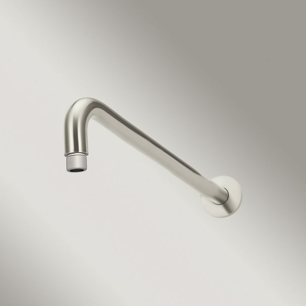 Meir Round Wall Shower Curved Arm 400mm Brushed Nickel