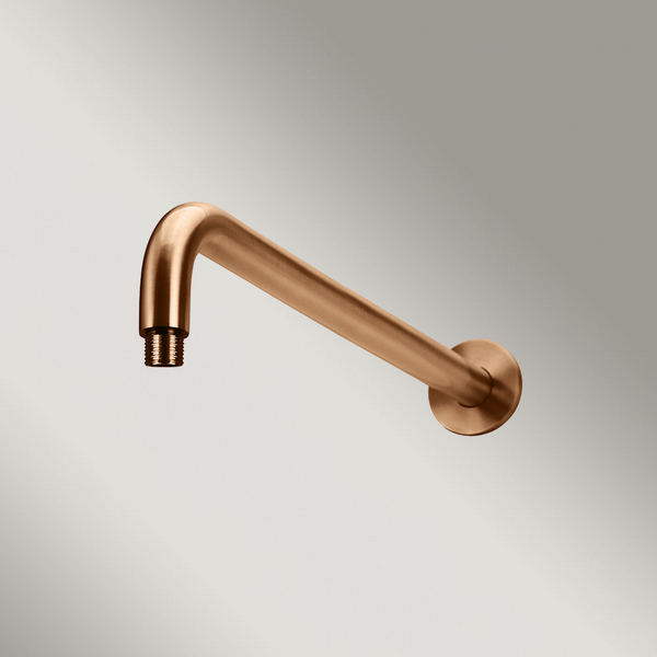 Meir Round Wall Shower Curved Arm 400mm Lustre Bronze