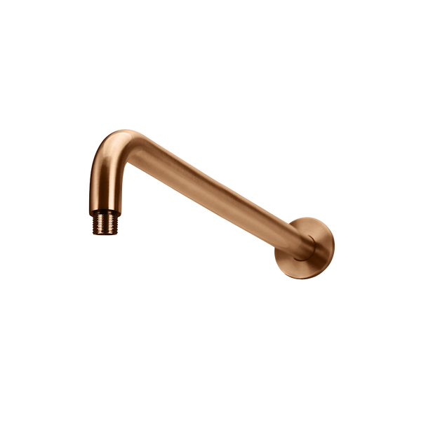 Meir Round Wall Shower Curved Arm 400mm Lustre Bronze