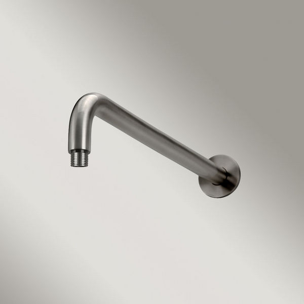 Meir Round Wall Shower Curved Arm 400mm Shadow Gunmetal