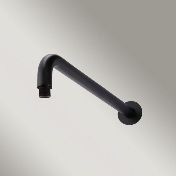 Meir Round Wall Shower Curved Arm 400mm Matte Black