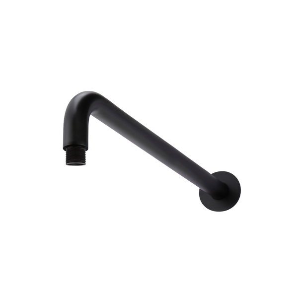 Meir Round Wall Shower Curved Arm 400mm Matte Black