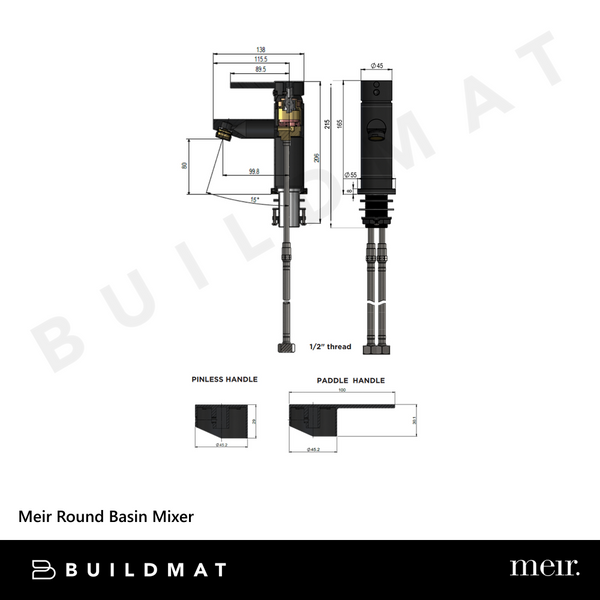 Meir Round Basin Mixer Matte Black