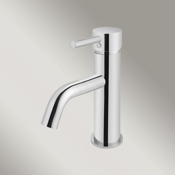 Meir Round Basin Mixer Curved Polished Chrome