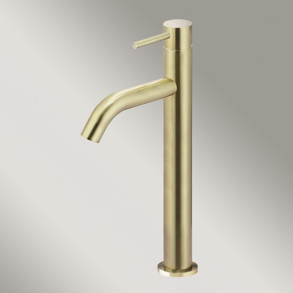 Meir Piccola Tall Basin Mixer Tap With 130mm Spout Tiger Bronze