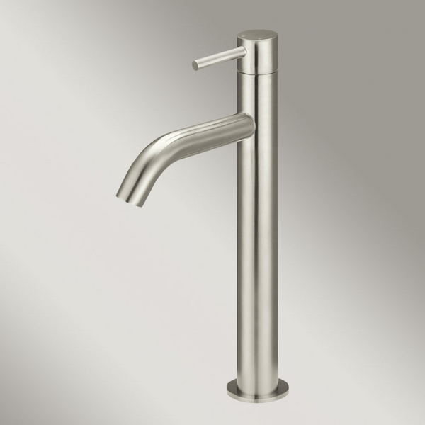 Meir Piccola Tall Basin Mixer Tap With 130mm Spout Brushed Nickel