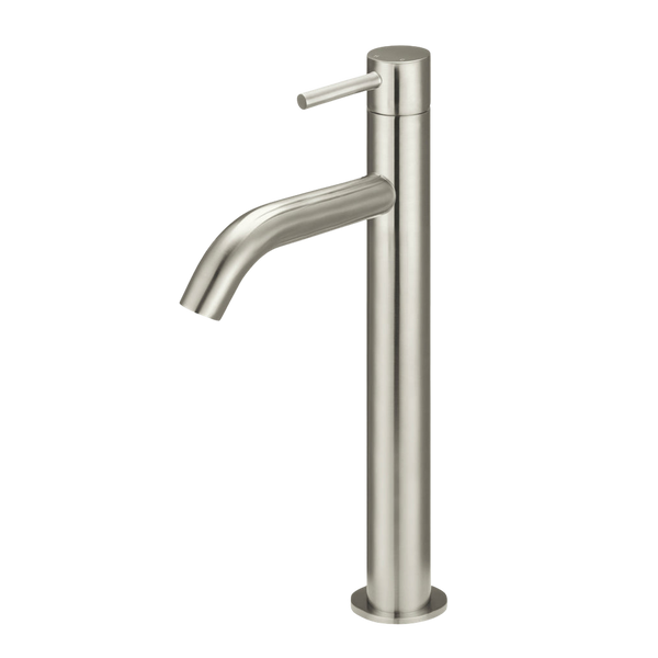 Meir Piccola Tall Basin Mixer Tap With 130mm Spout Brushed Nickel