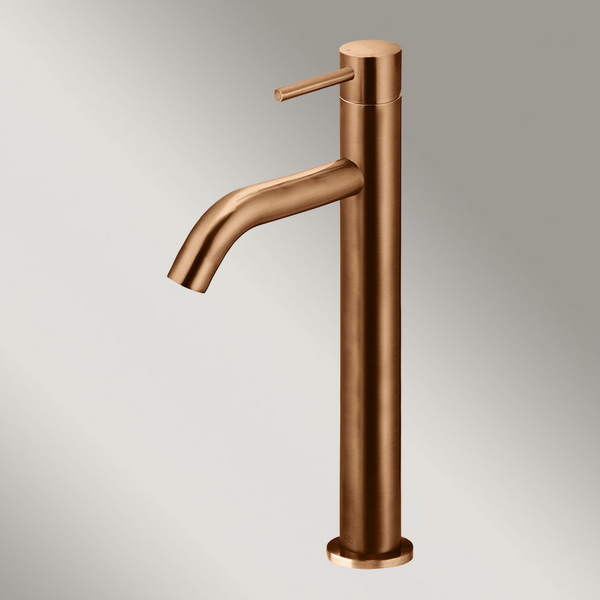 Meir Piccola Tall Basin Mixer Tap With 130mm Spout Lustre Bronze