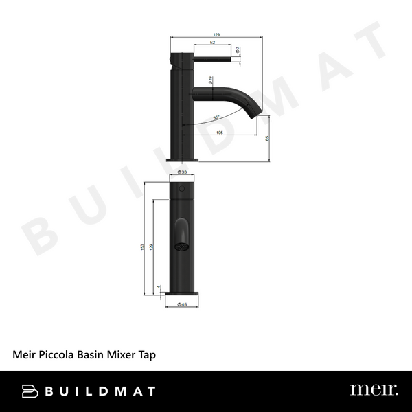 Meir Piccola Basin Mixer Tap Tiger Bronze