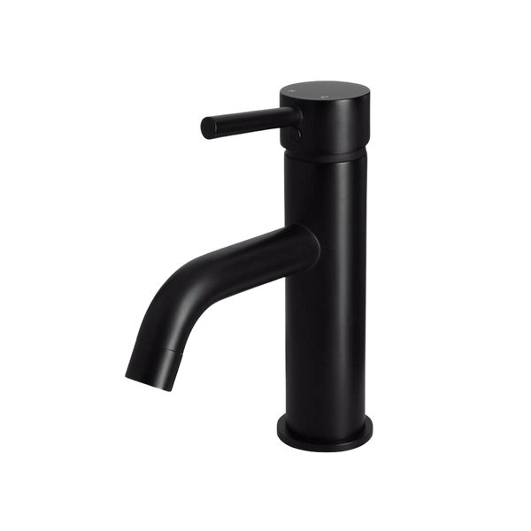 Meir Round Basin Mixer Curved Matte Black