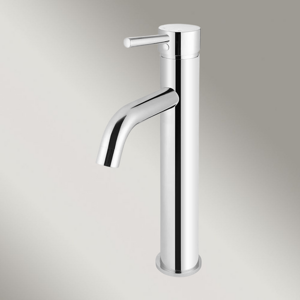 Meir Round Tall Curved Basin Mixer Polished Chrome