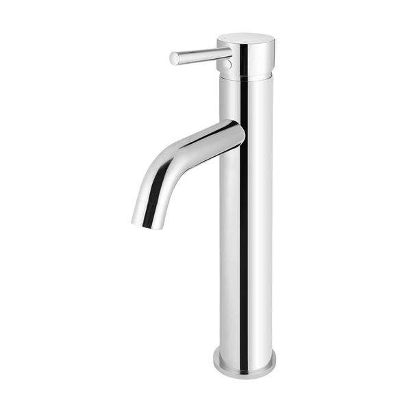 Meir Round Tall Curved Basin Mixer Polished Chrome