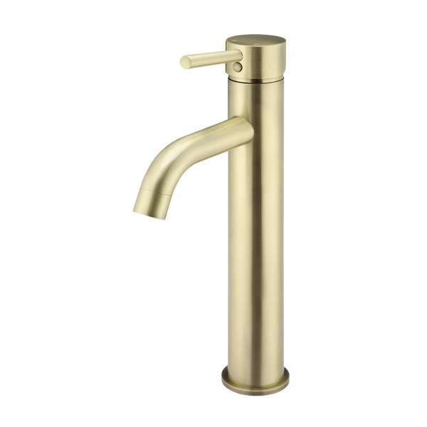 Meir Round Tall Curved Basin Mixer Tiger Bronze
