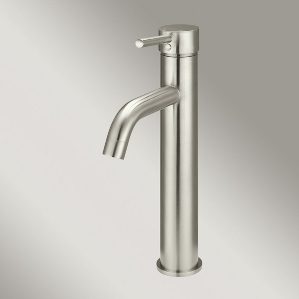 Meir Round Tall Curved Basin Mixer Brushed Nickel