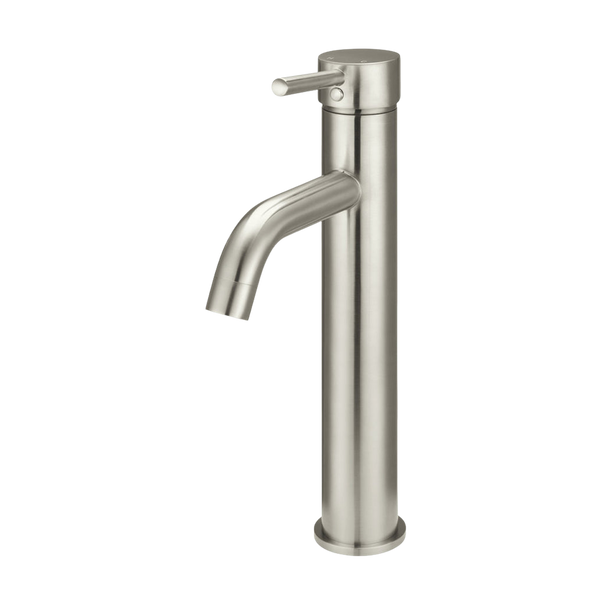 Meir Round Tall Curved Basin Mixer Brushed Nickel