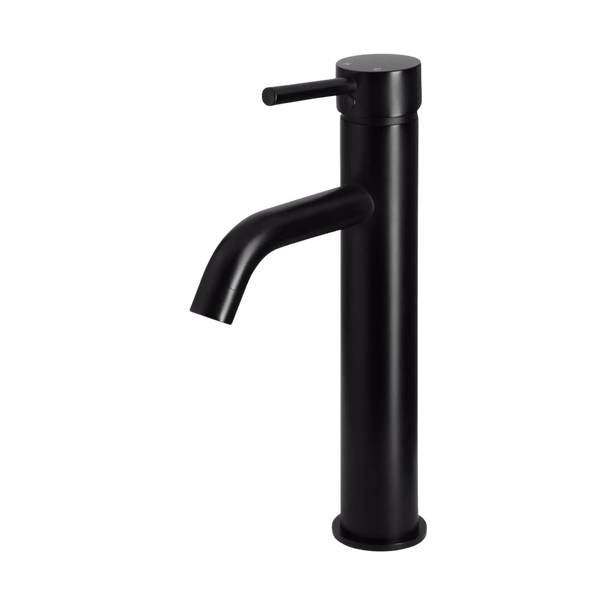 Meir Round Tall Curved Basin Mixer Matte Black