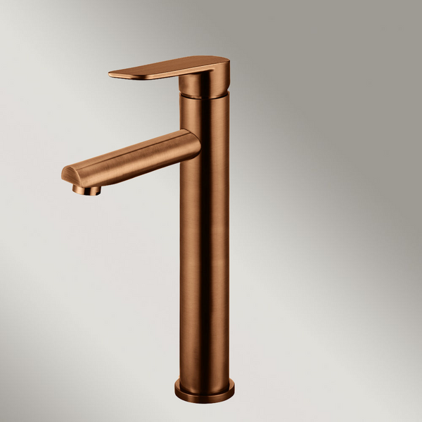 Meir Round Paddle Tall Basin Mixer Lustre Bronze