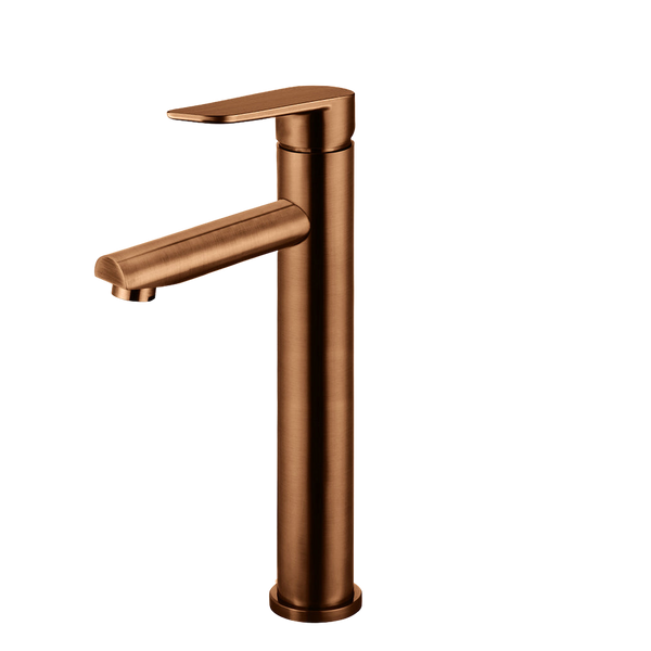 Meir Round Paddle Tall Basin Mixer Lustre Bronze