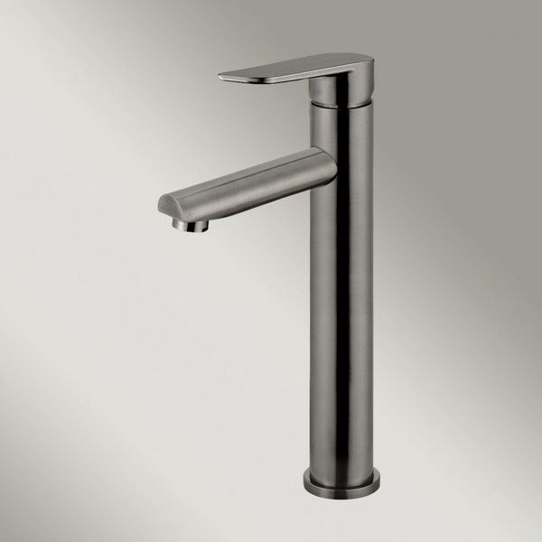 Meir Round Paddle Tall Basin Mixer Shadow Gunmetal