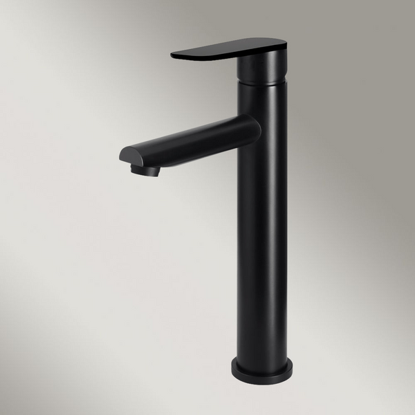 Meir Round Paddle Tall Basin Mixer Matte Black