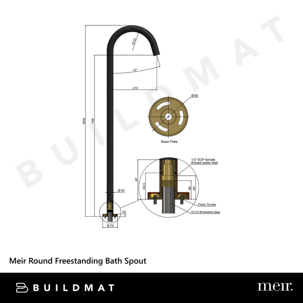 Meir Round Freestanding Bath Spout Tiger Bronze
