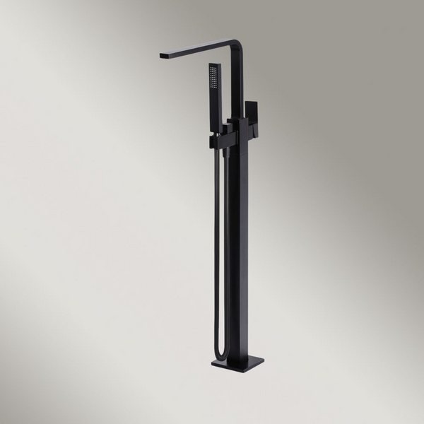Meir Square Freestanding Bath Spout And Hand Shower Matte Black