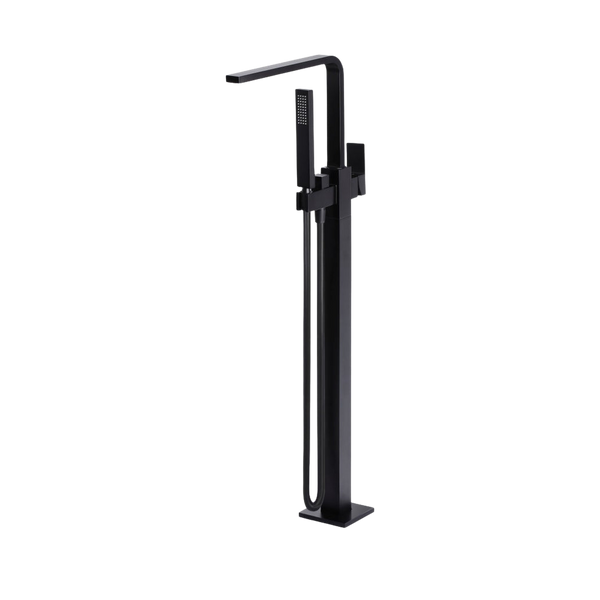 Meir Square Freestanding Bath Spout And Hand Shower Matte Black