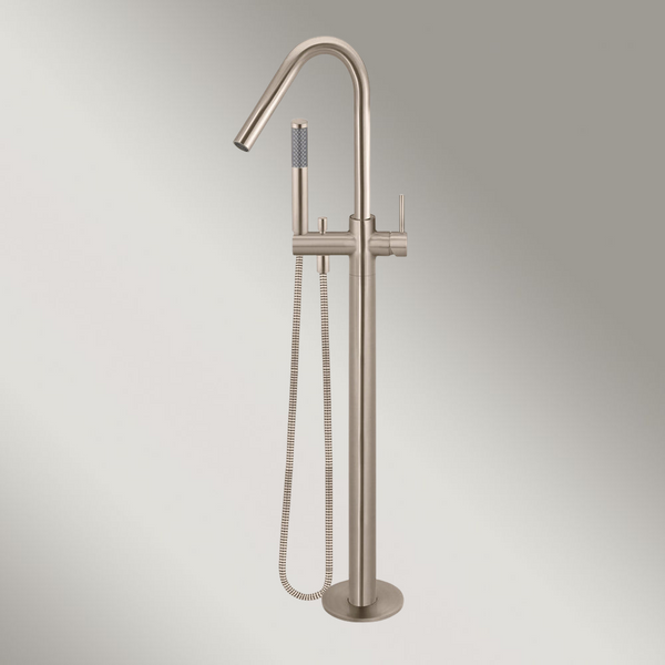 Meir Round Freestanding Bath Spout And Hand Shower Champagne