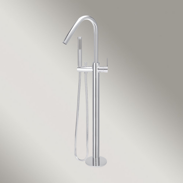 Meir Round Paddle Freestanding Bath Spout And Hand Shower Polished Chrome
