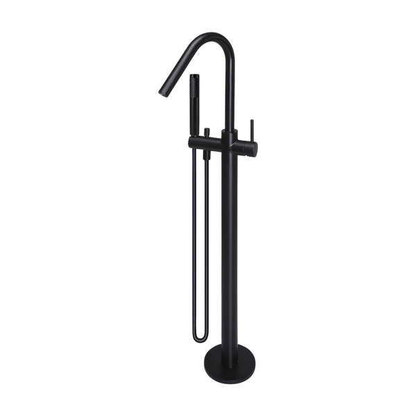 Meir Round Paddle Freestanding Bath Spout And Hand Shower Matte Black