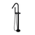 Meir Round Pinless Freestanding Bath Spout And Hand Shower Matte Black